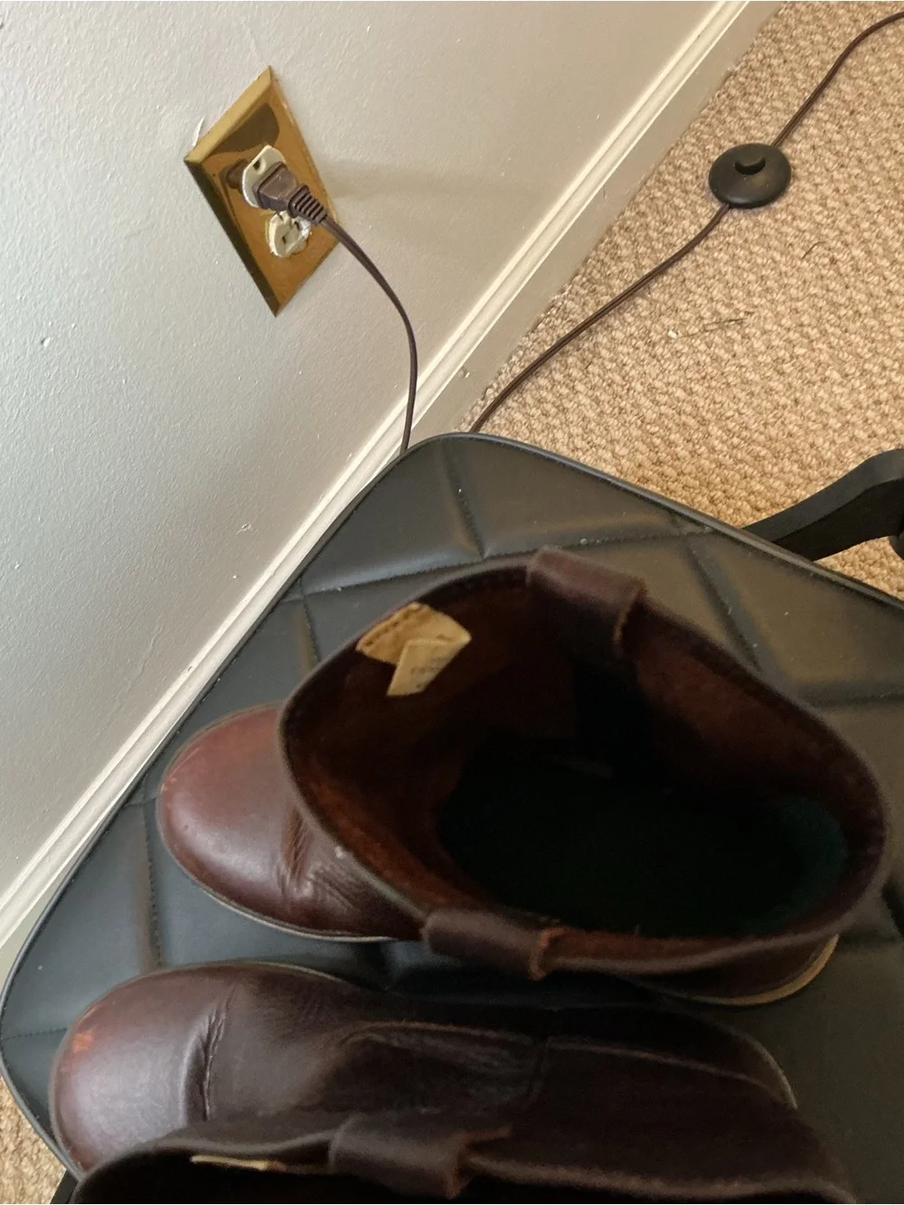 Georgia Boot Little Georgia Giant Brown Leather Wellington Boots Youth 6M